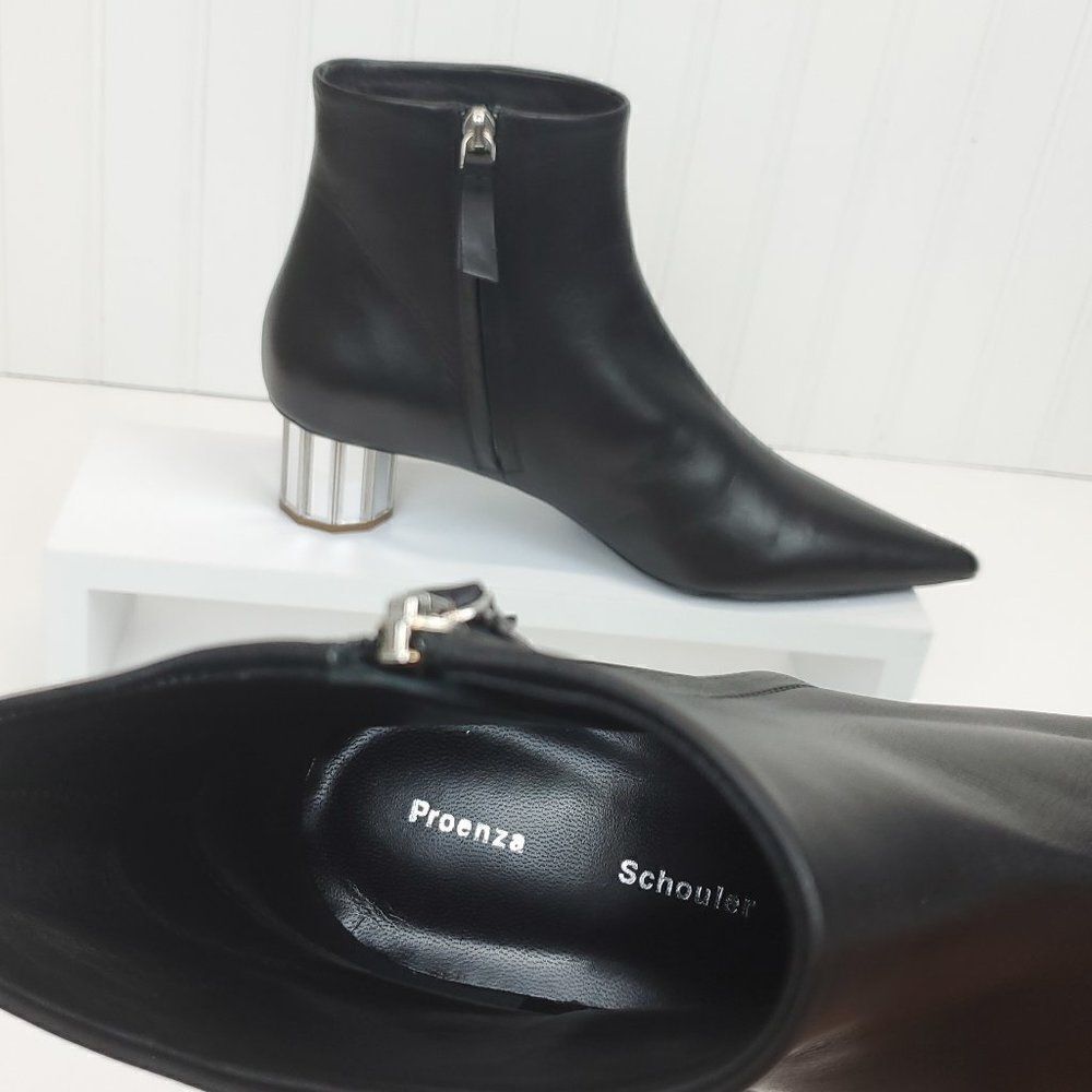 Proenza Schouler Mirrored Facet Heel Pointed Ankle Boots SH-050 - Picture 13 of 16